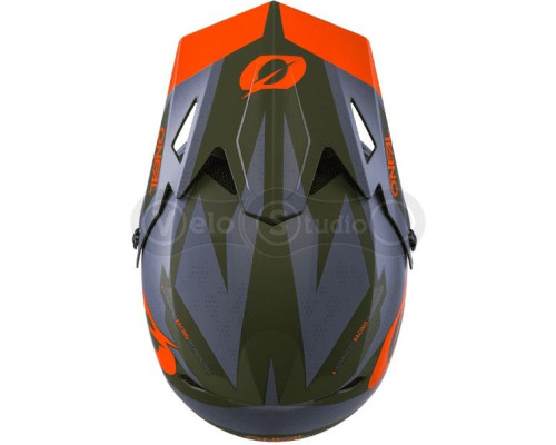 Вело шолом O'Neal Sonus Fullface Helmet Deft Gray Olive Orange