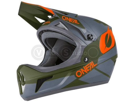 Вело шолом O'Neal Sonus Fullface Helmet Deft Gray Olive Orange