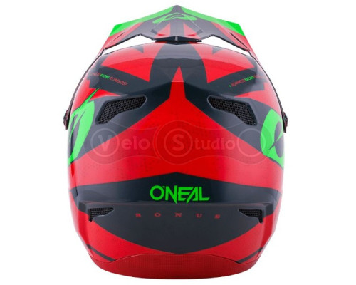 Вело шолом O'Neal Sonus Fullface Helmet Deft Red Gray Green M (57-58 см)