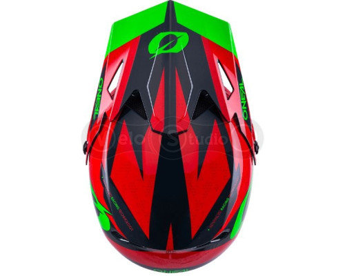 Вело шолом O'Neal Sonus Fullface Helmet Deft Red Gray Green M (57-58 см)
