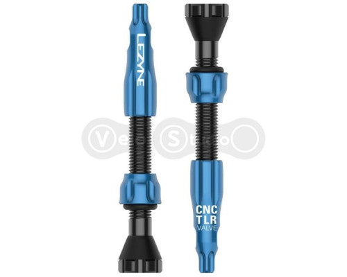Безкамерний ніпель Lezyne CNC TLR Valve 44 мм синій - 2 шт