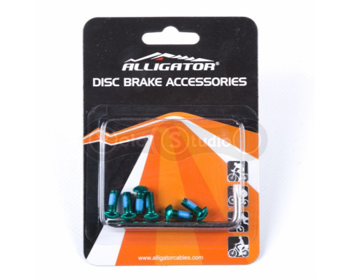 Комплект болтов Alligator для крепления ротора Torx 6 шт + ключ зеленые