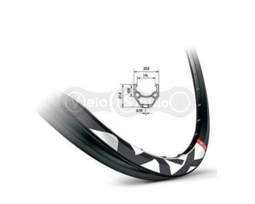 Обод Mach1 MX DISC 26, 36 спиц, AV, черный