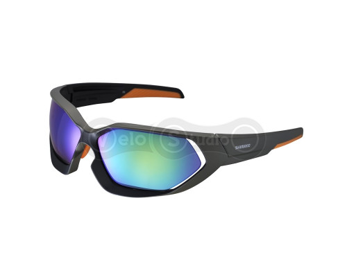 Очки Shimano S51-Х черно-зеленые/оранжевые матовые