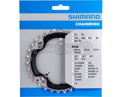 Зірка шатунів Shimano FC-M6000-3 Deore 30 зубів 3×10 швидкостей