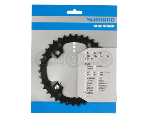 Зірка шатунів Shimano FC-M361 ACERA 38 зубів 8 скор. чорна