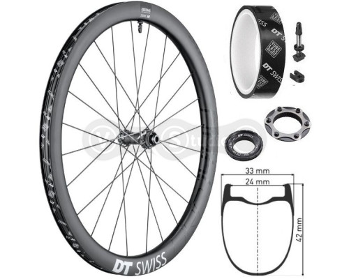 Колесо переднее DT Swiss GRC 1400 SPLINE 700C CL 42 12/100 Carbon