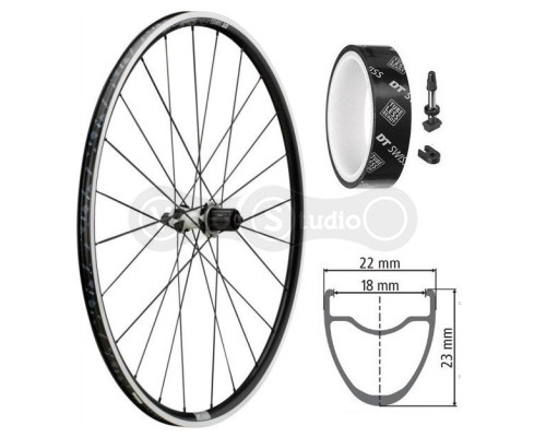 Колесо заднє DT Swiss PR 1600 Spline 700C V-Brake 23 5/130 ASF11