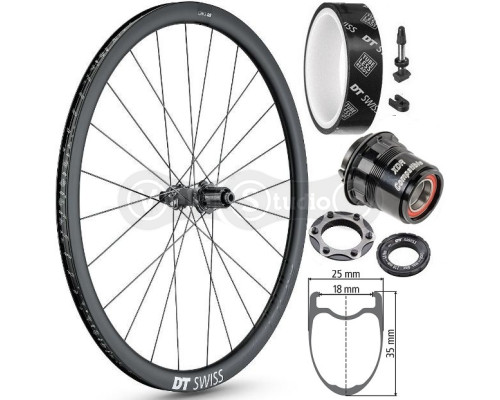 Колесо заднее DT Swiss PRC 1400 SP 700C CL 35 12/142 Carbon