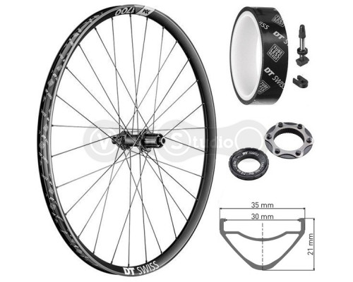 Колесо заднее DT Swiss XM 1700 Spline 27,5 дюймов CL 30 12/148 ASL