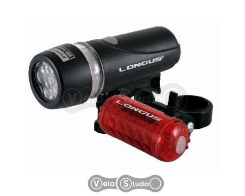 Комплект свет Longus 5LED перед / зад, 4 функции, чёрный