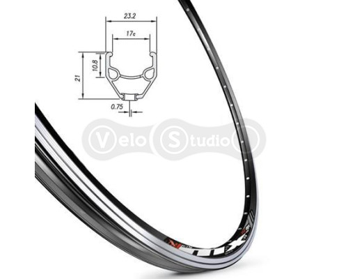Обод Mach1 MX 27.5, 36отв. для V-brake, чёрный