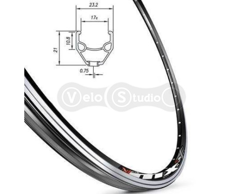 Обод Mach1 MX 27.5, 32отв. для V-brake, чёрный