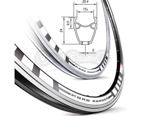 Обід Mach1 ROAD RUNNER 700C 36 відп. чорний, FV/Presta, 500g