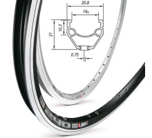 Обод Mach1 240 28", V-brake 36 спиц чёрный, AV