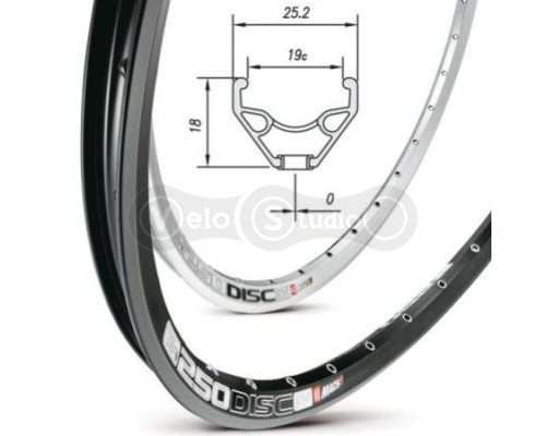 Обод Mach1 250 DISC 700C 32 отв., чёрный, AV, 520g