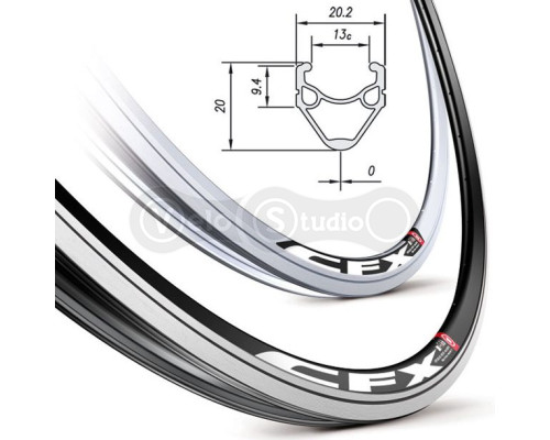 Обод Mach1 CFX 700C 36отв. чёрный, FV / Presta, 440g