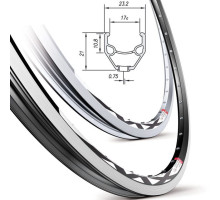 Обод Mach1 MX 26", V-brake 32отв. чёрный, AV