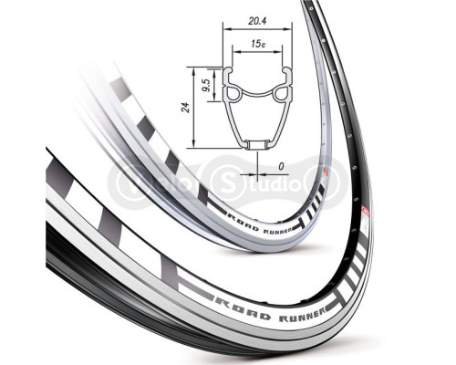 Обод Mach1 ROAD RUNNER 700C 32 отв. серебристый, FV / Presta, 500g