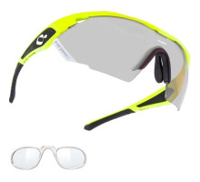 Окуляри HQBC QX3, фотохромні лінзи, діоптрична вставка Clip-on, неоново жовто-чорні