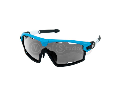 Очки HQBC QERT PLUS FF синие 3в1 + дымчатая линза + рамка