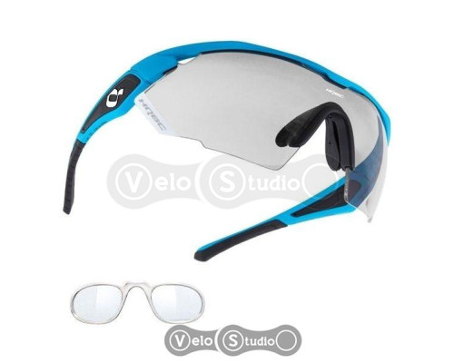 Очки HQBC QX3, фотохромные линзы, диоптрическая вставка Clip-on, сине-чёрные