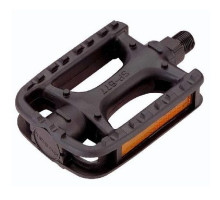 Педалі Longus MTB пластик, чорні, світловідбивачі, насипні підшипники