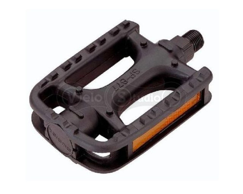 Педалі Longus MTB пластик, чорні, світловідбивачі, насипні підшипники