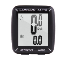 Бездротовий велокомп'ютер Longus АХ-11W, 11 функцій, чорний