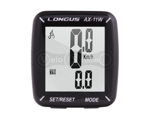 Бездротовий велокомп'ютер Longus АХ-11W, 11 функцій, чорний