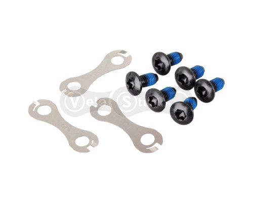 Фіксуючі болти та стопорні шайби Shimano для кріплення ротора 6 штук