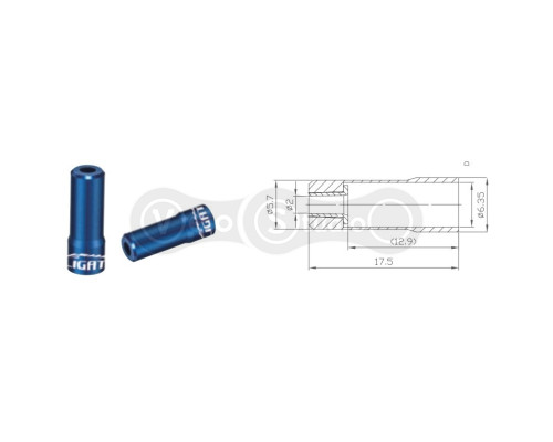 Концевик Alligator M5x17.5мм тормозной рубашки синий