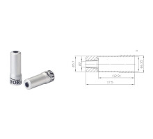 Концевик Alligator для тормозной рубашки серебристый