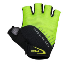 Вело рукавички R2 Vouk чорний лайм розмір M