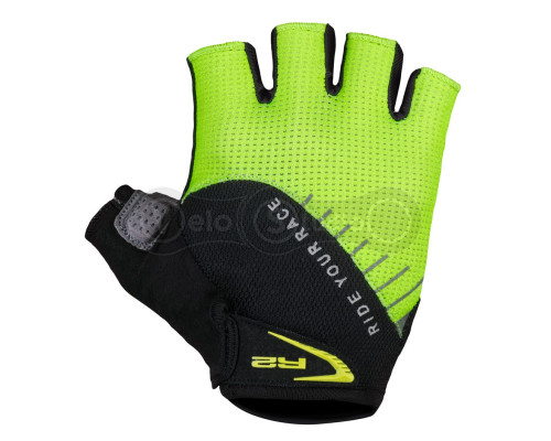 Вело рукавички R2 Vouk чорний лайм розмір M