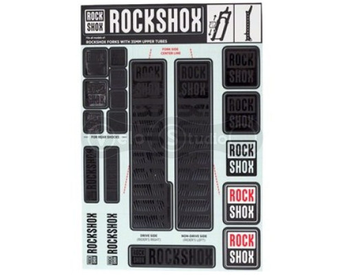 Стикеры RockShox DECAL KIT 35MM DC SILVER/BLK BXR