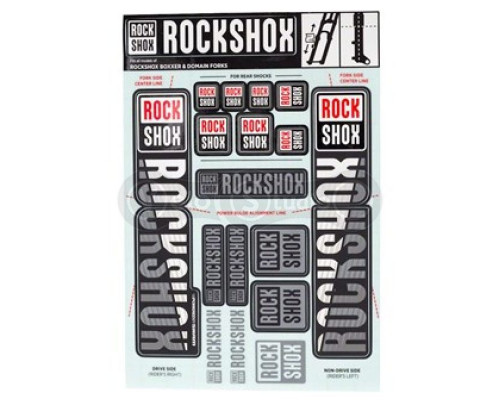 Стикеры RockShox DECAL KIT 35MM DC SILVER/ DFB BXR