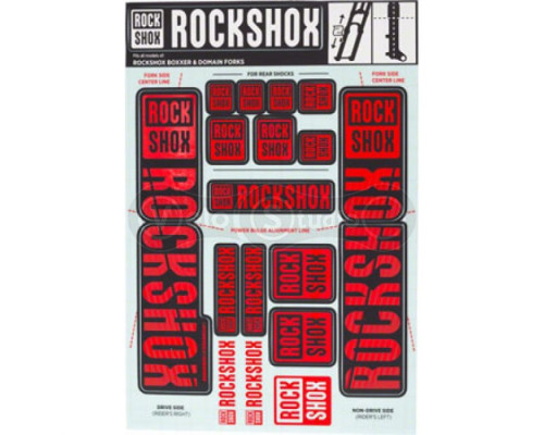 Стікери RockShox DECAL KIT 35MM DC SILVER/RED BXR