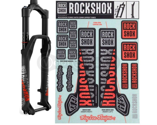 Стікери RockShox DECAL KIT TLD 35MM SILVER/ORANGE