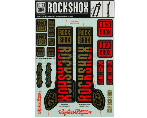 Стікери RockShox DECAL KIT TLD 35MM SILVER/ORANGE
