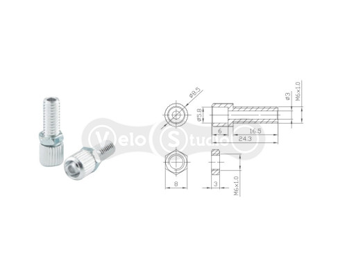 Винт регулировки тормозного троса Alligator м6х16. 5 мм