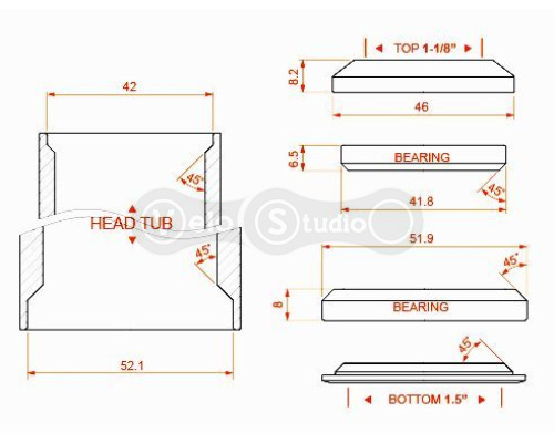 Рулевой набор Dartmoor Blink IS42/IS52 мм Blue (интегрированный)