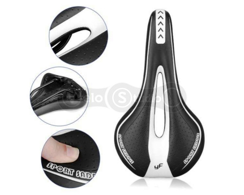 Седло Yafee YF-1018 чёрное с белым