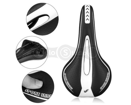 Седло Yafee YF-1018 чёрное с белым