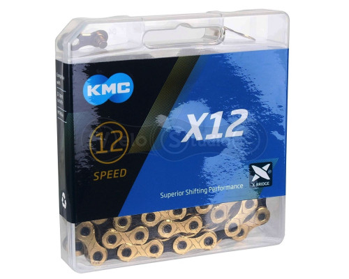 Цепь KMC X12 Silver/Black 12 скоростей 126 звеньев + замок