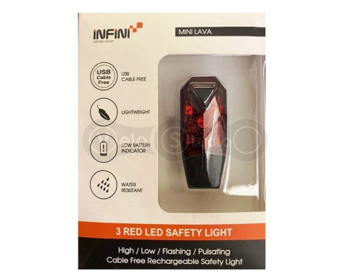 Задний фонарь INFINI Mini Lava I-261R USB 4 функций 50 Lum