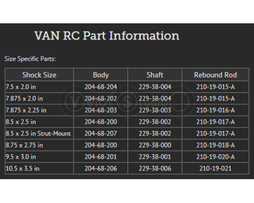 Шток демпфера амортизатора Fox DHX VAN 10.5x3.5 in
