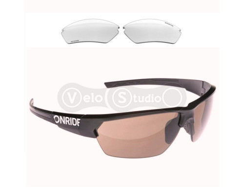 Окуляри Onride Spok чорні оранжеві лінзи + прозорі, UV400