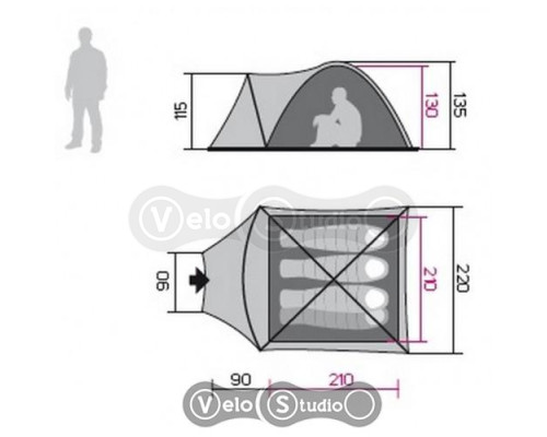 Намет HANNAH Hover 4 Spring Green/Cloudy Grey