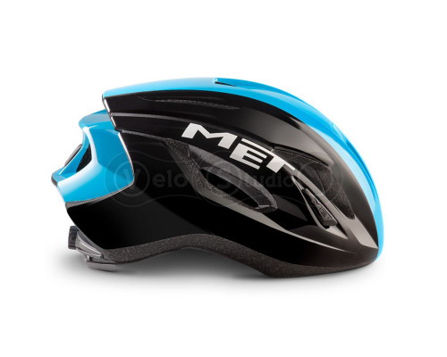 Шлем MET Strale Black/Cyan Panel Glossy M